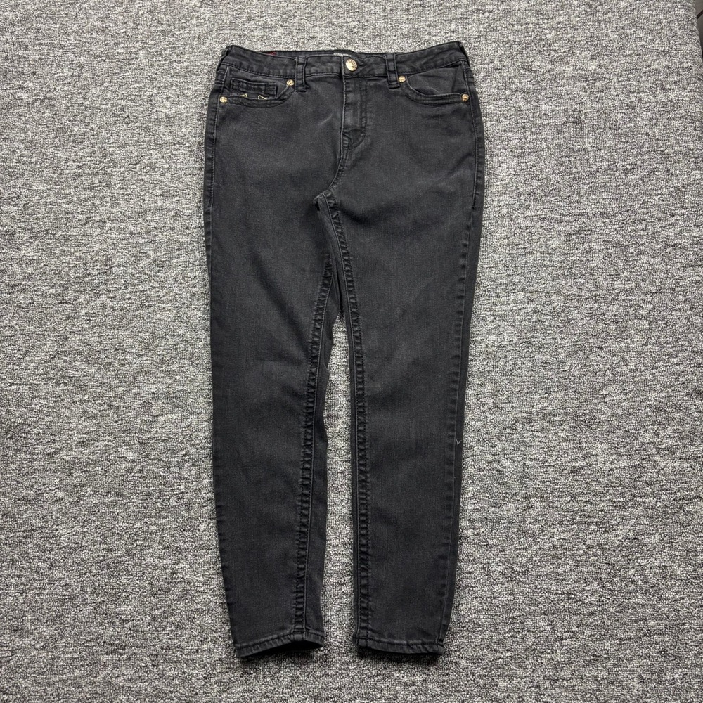 Y2K True Religion Jennie Curvy Super Skinny Jeans Faded Black Size 33